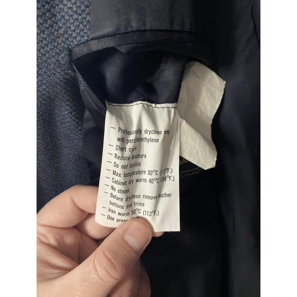 Syd Jerome Blazer‎ Mens 42R Gray Blue Wool Made in Italy Zegna Cloth Sport Coat - Picture 16 of 16